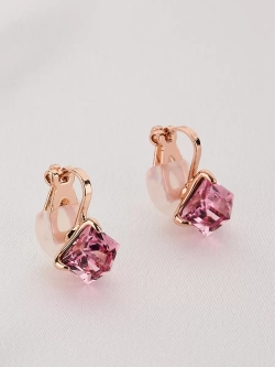 Клипсы Миражи с розовыми кристаллами Swarovski