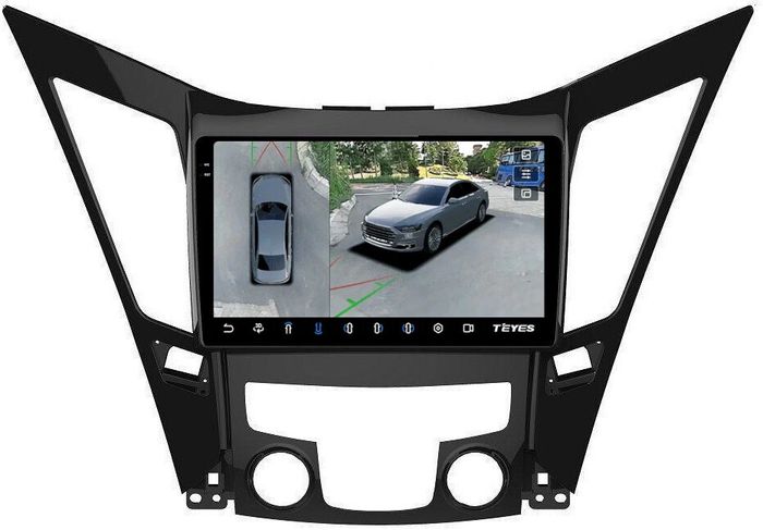 Магнитола для Hyundai Sonata 6 YF 2010-2013 (штатный усилитель) - Teyes CC3-2K-360 монитор 9.5" 2K QLED на Android 10, Быстрая, CarPlay, 4G SIM-слот, 4 камеры в комплекте
