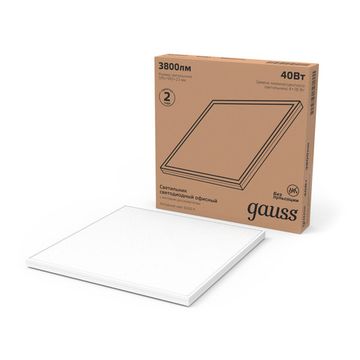 Светильник офисный матовый с равномерной засветкой 40W 6500K IP40 842161340 белый Gauss