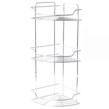 Полка для ванной 3-ярусная угловая Besser BS 0435E (29,5х22х58 см) из хромированной стали