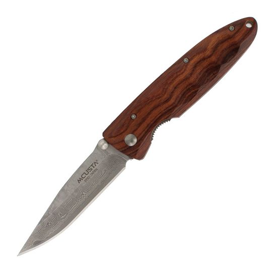 Складной нож Mcusta Classic Wave Damascus, Iron Wood Handle MC-0014DR c клинком из стали VG-10 San Mai (Laminated Stainlesss Damascus) рукоять дерево (Палисандр)