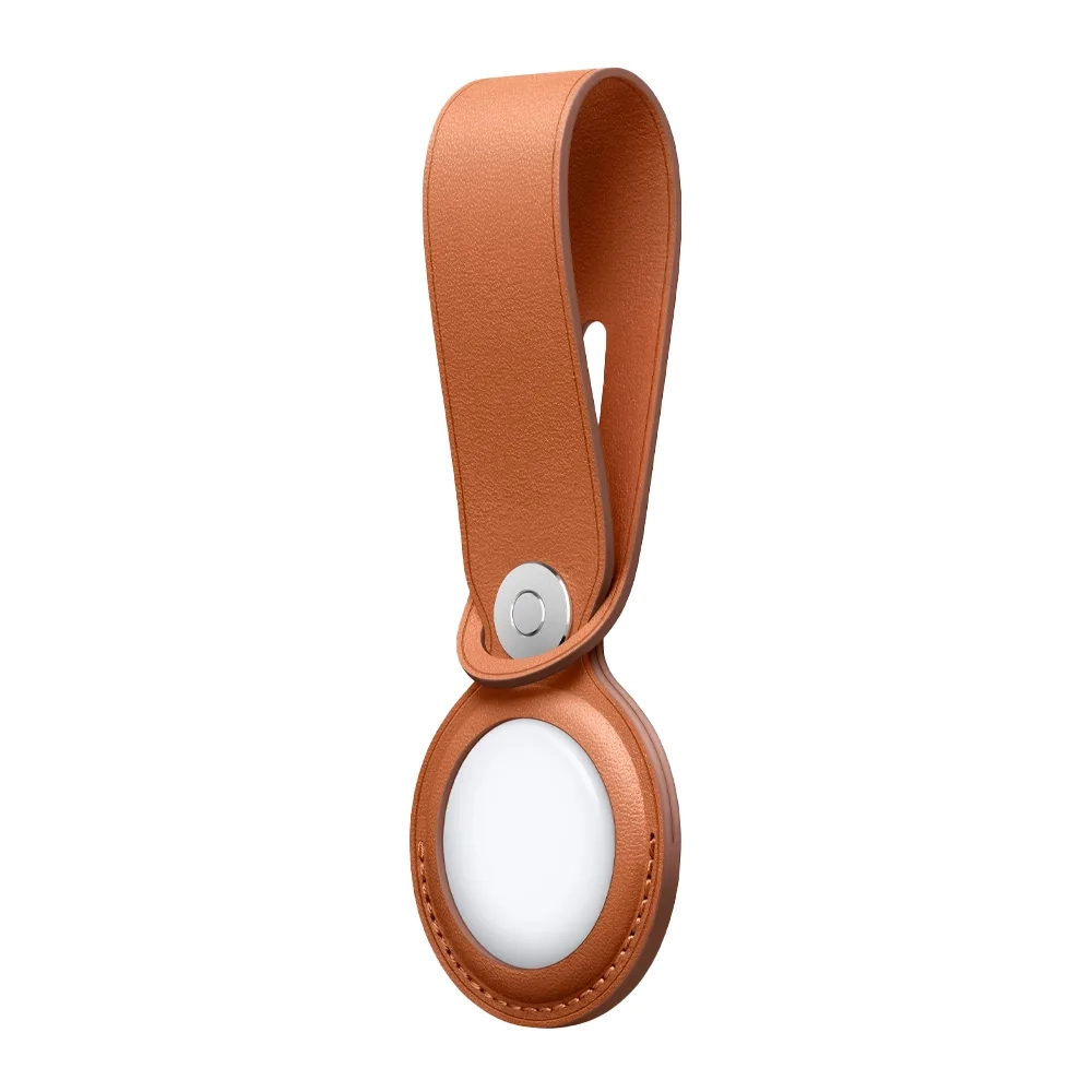 Кожаный брелок-подвеска Apple Leather Loop для AirTag, Saddle Brown (Золотисто-коричневый)