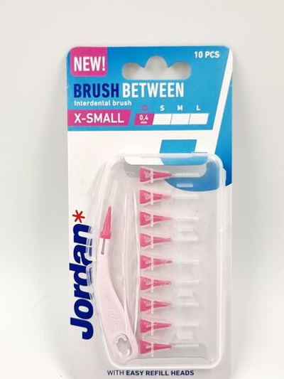 Межзубные ершики Jordan Clinic Brush Between 0,4 мм размер ХS (Розовый), 10 шт (Из Финляндии)