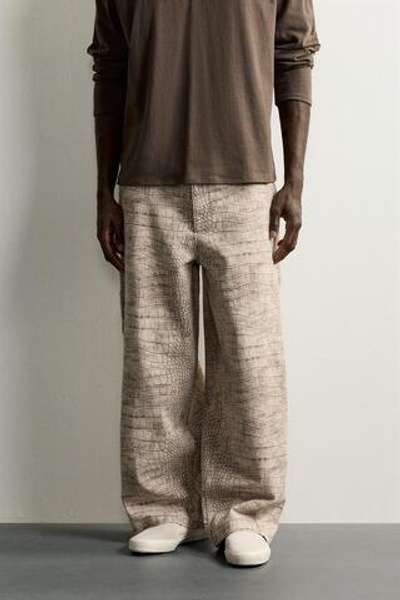 БРЮКИ RELAXED FIT С АНИМАЛИСТИЧНЫМ ПРИНТОМ — ZARA