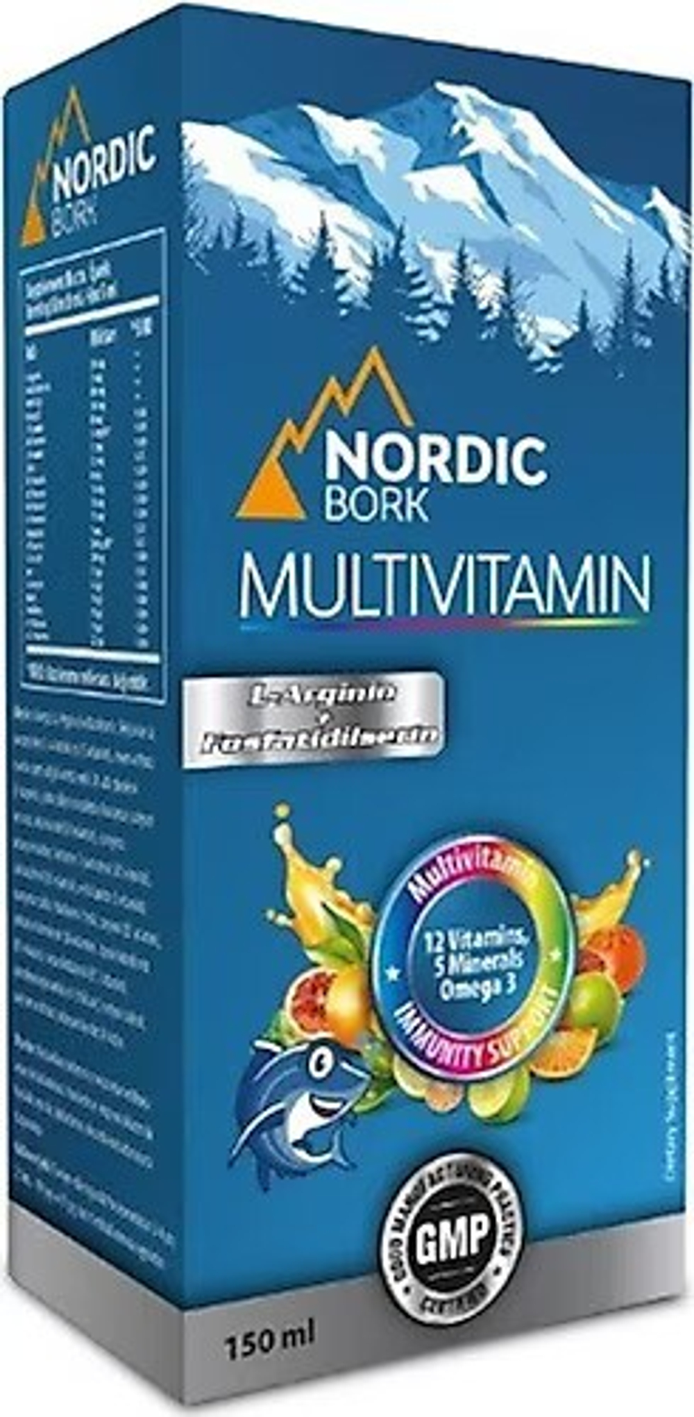 Nordic Bork, Multivitamin with L-Arginine & Phosphatidylserine, 150 ml | Bolalar uchun multivitaminli sirop, 150 ml