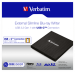 Привод внешний Verbatim External Slimline Blue-ray Writer USB-С 3.2 Gen 1