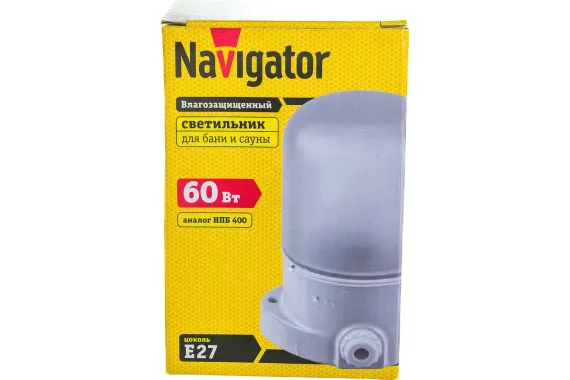 Светильник банный Navigator НПБ 400 белый 26514