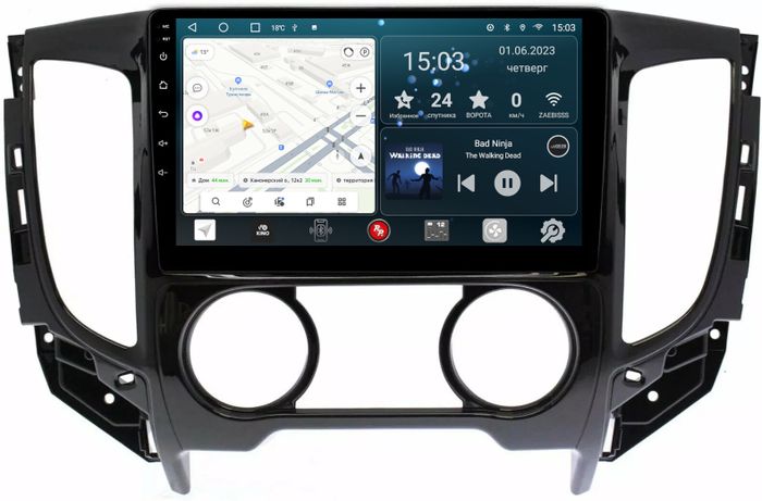 Магнитола для Mitsubishi L200 2015-2024 (кондиционер), FIAT Fullback - Redpower 425 Android 10, Быстрая, CarPlay, SIM-слот