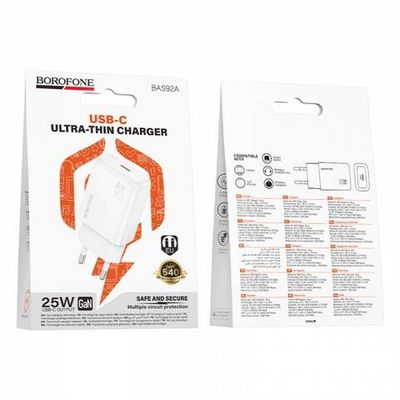 Borofone BAS92A Cloud PD25W зарядное устройство (white)