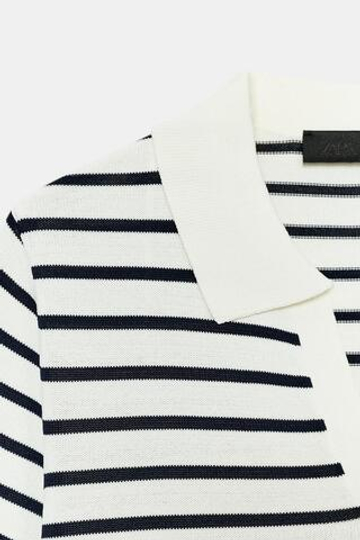 ZARA ТРИКОТАЖНОЕ ПОЛО В ПОЛОСКУ С КОРОТКИМИ РУКАВАМИ, ПОЛОСКИ