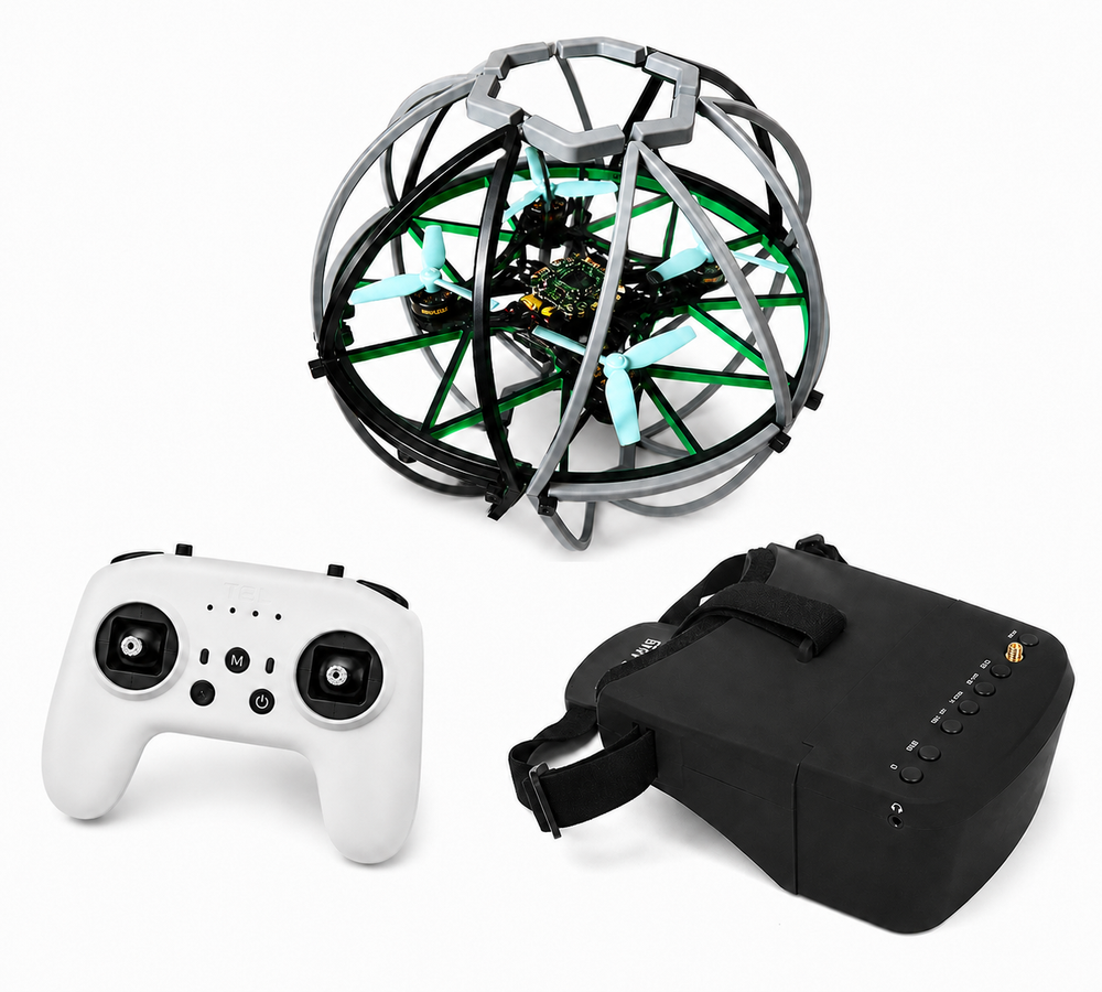 Футбольный дрон «Rufly m1 Сфера» в комплекте с пультом управления и FPV-шлемом Футбольный дрон «Rufly m1 Сфера» в комплекте с пультом управления и FPV-шлемом