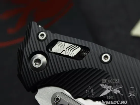 Microtech Amphibian Ram-Lok S/E - нож складной, черн. алюм. рук-ть, стоунвош клинок