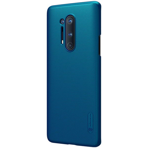 Пластиковый чехол-бампер Nillkin Super Frosted Shield для One Plus 8 Pro (синий)