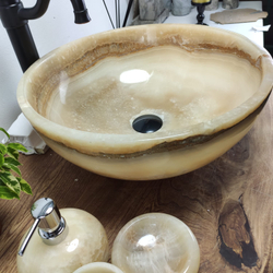 Раковина из оникса Bowl Yellow BO-60983 45x45x17 из натурального камня
