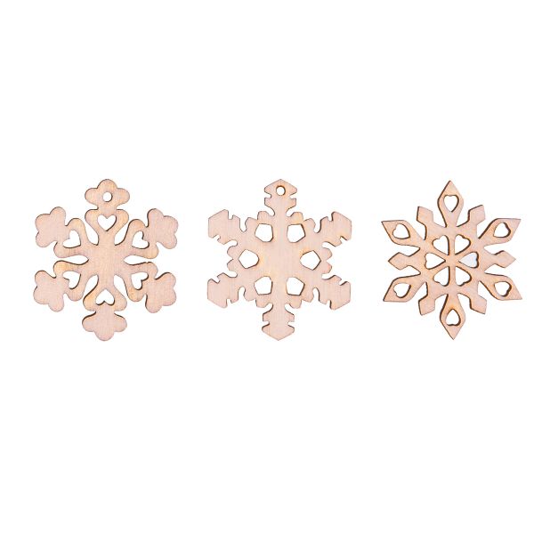 Заготовка из фанеры Мини набор Снежинки ⌀3.5 смх0.3 см, 3 шт, Mr.Carving, ВД-1277