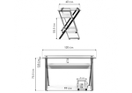 Компьютерный стол Woodville Gunar silver gray, clear glass