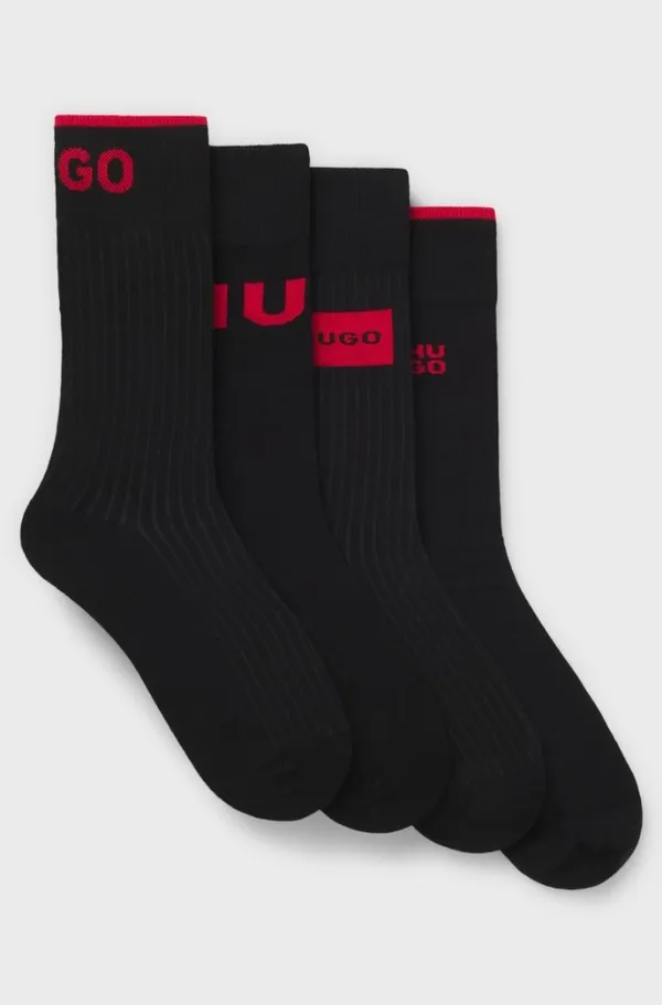 Носки (4 пары) мужские HUGO 4P RS GIFT RIB CC