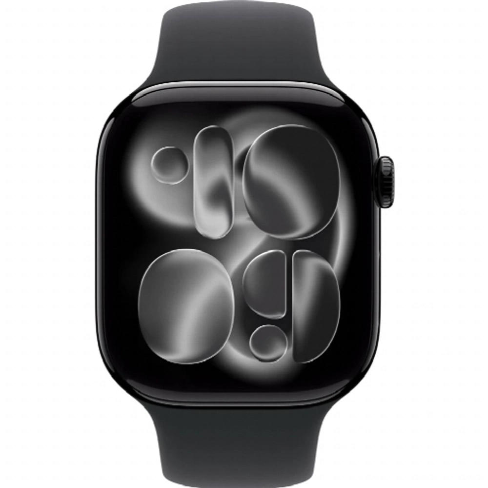 Apple Watch S11 42 mm Aluminum Jet Black case | Black Sport band, M/L