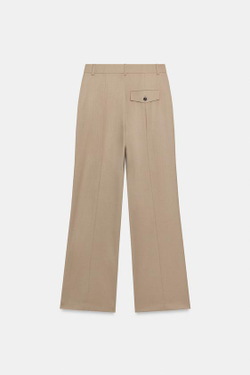 ZARA БРЮКИ СО СТРЕЛКАМИ — ZW COLLECTION, СВЕТЛЫЙ ЖЕЛТО-КОРИЧНЕВЫЙ
