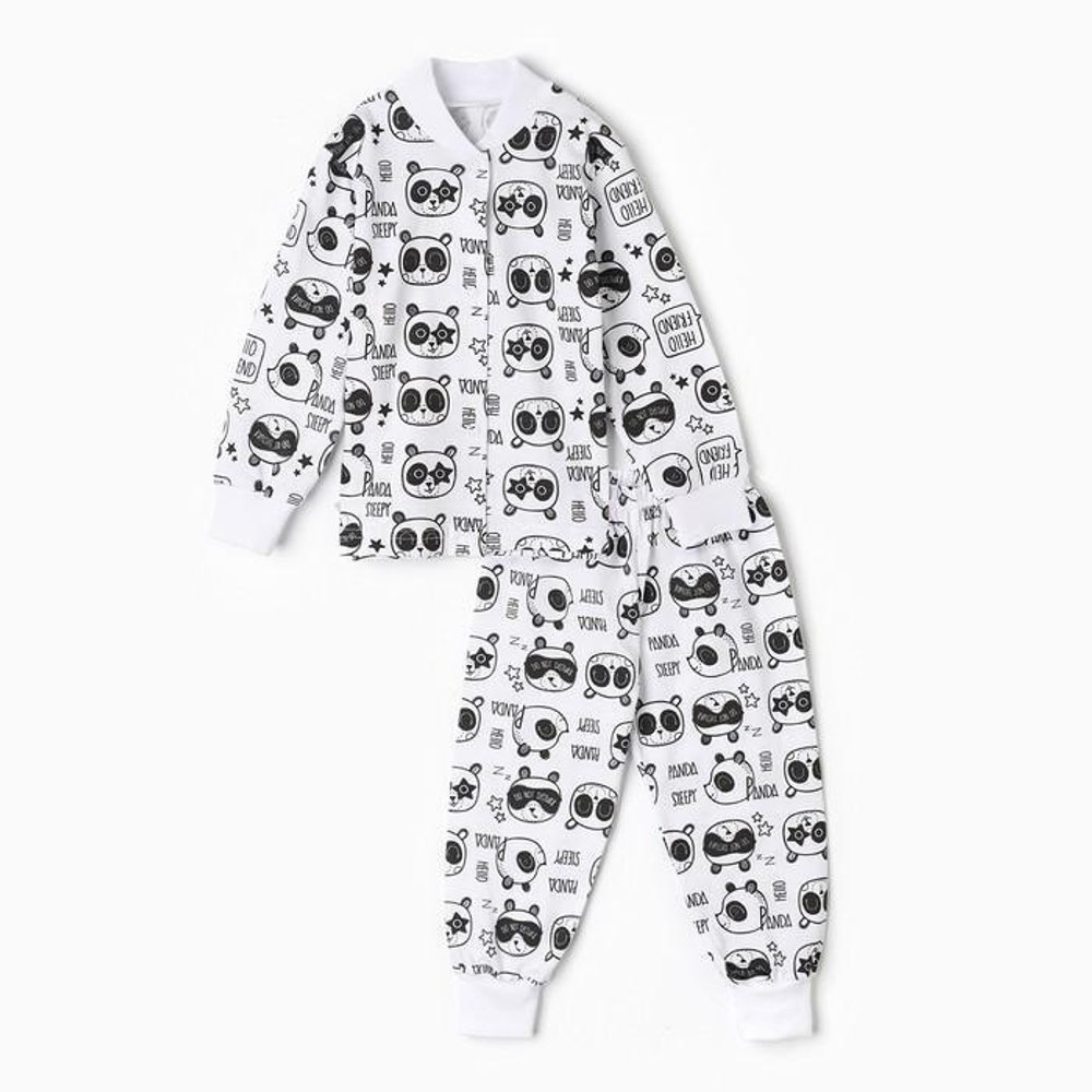 Комплект (кофточка+штанишки), белый/панды, р.56 см 9899848
