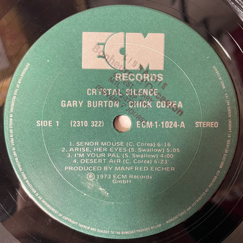 Винтажная виниловая пластинка LP Gary Burton, Chick Corea Crystal Silence (Canada 1977) ECM Records