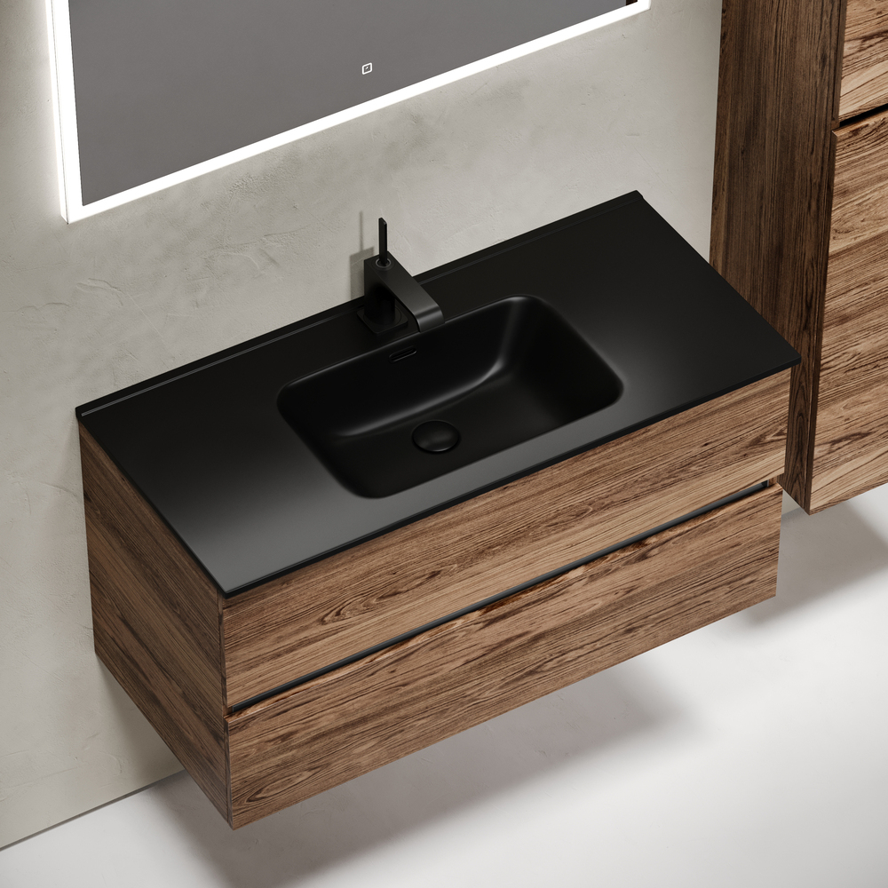 Тумба подвесная под раковину Sancos Urban, дуб чарльстон 990х450х550, арт. UR100ECH