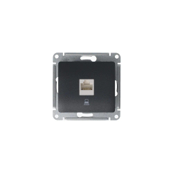 GLOSSA РОЗЕТКА компьютерная RJ45 кат. 5e, механизм, АНТРАЦИТ