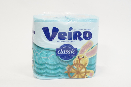 БУМАГА ТУАЛЕТНАЯ VEIRO CLASSIC ГОЛУБАЯ 2-СЛ 4*12