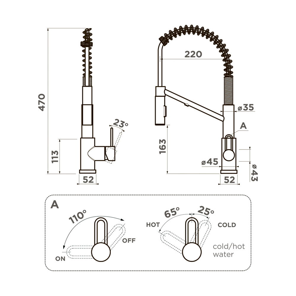 смеситель для кухни Omoikiri Mikawa 2 Plus-BN латунь/нержавеющая сталь