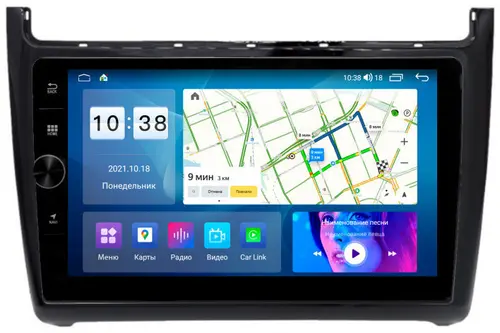 Магнитола для Volkswagen Polo 2009-2020 - Parafar PF968LUX1FHDAV на Android 13, CarPlay, 4G SIM-слот