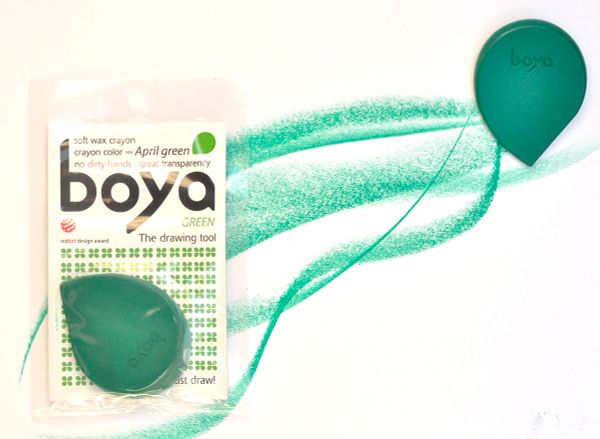 Пастель восковая Boya, мелок, 20 г, 1 шт, зеленый