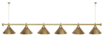 Лампа STARTBILLIARDS 6 пл. (плафоны зеленые,штанга зеленая,фурнитура золото)