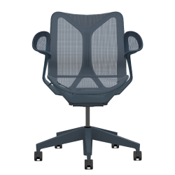 Кресло Herman Miller Cosm, низкая спинка, цвет Nightfall, подлокотники «лепестки» (Leaf)