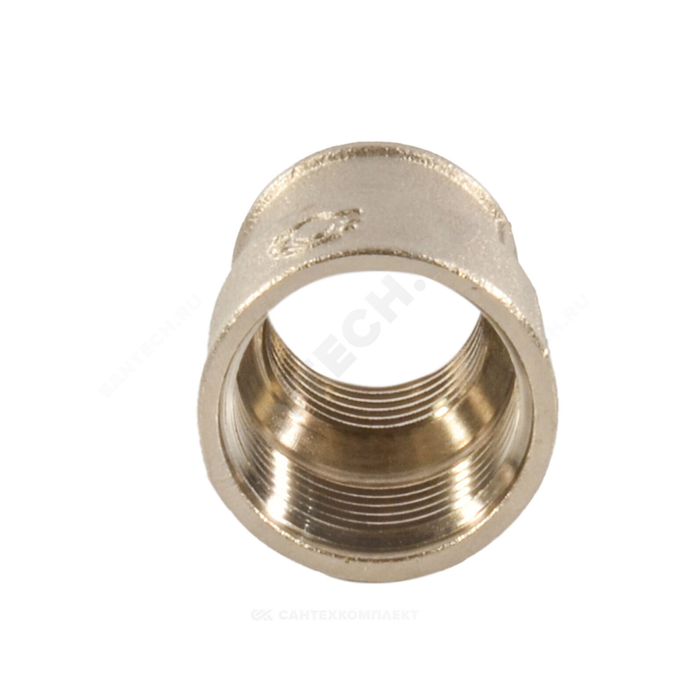 Муфта латунь никель переходная Ду 32х15 (1 1/4"х1/2") ВР/ВР VALFEX VF.240.N.114.012