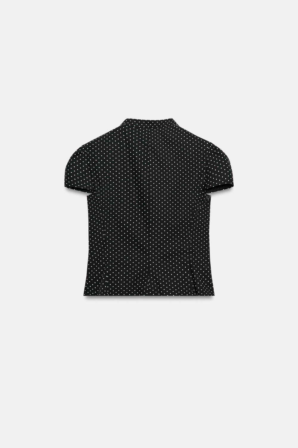 РУБАШКА ИЗ ПОПЛИНА В ГОРОШЕК С РАЗРЕЗОМ И ЗАВЯЗКАМИ — ZARA