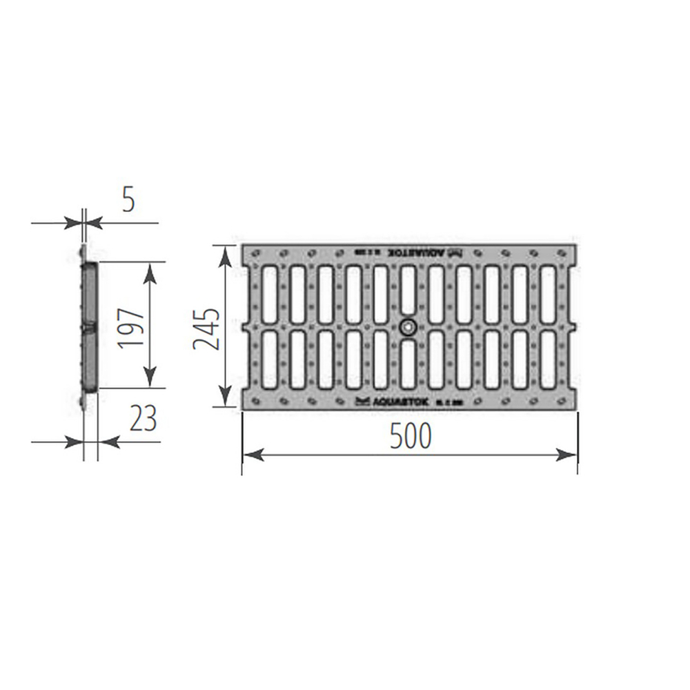 Решетка чугунная щелевая Norma DN200 C250 500*245*23 (32013C)