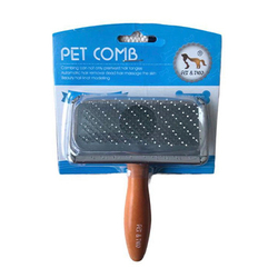 Пуходерка "Pet comb" металл, ручка дерево, капля