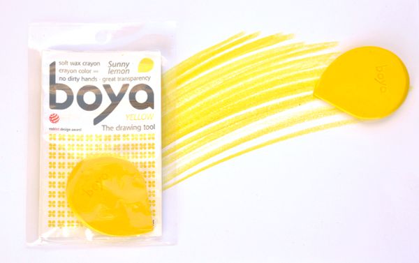 Пастель восковая Boya, мелок, 20 г, 1 шт, лимонно-желтый