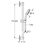Душевой гарнитур GROHE Vitalio Comfort 110, 2 режима струи, штанга 900 мм, 13,5 л/мин, хром (26931001)