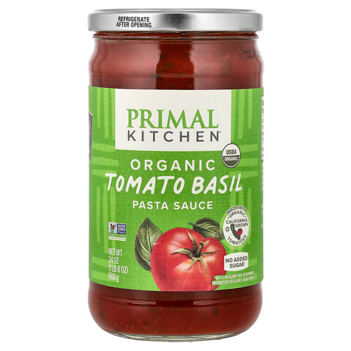 Primal Kitchen, соус для пасты, органические томаты и базилик, 680 г (24 унции)