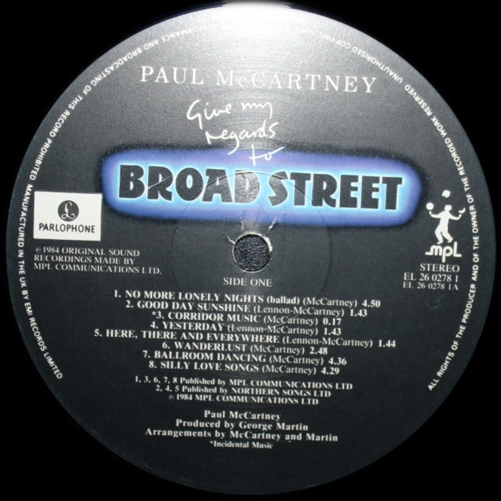 Paul McCartney / Give My Regards To Broad Street (LP)