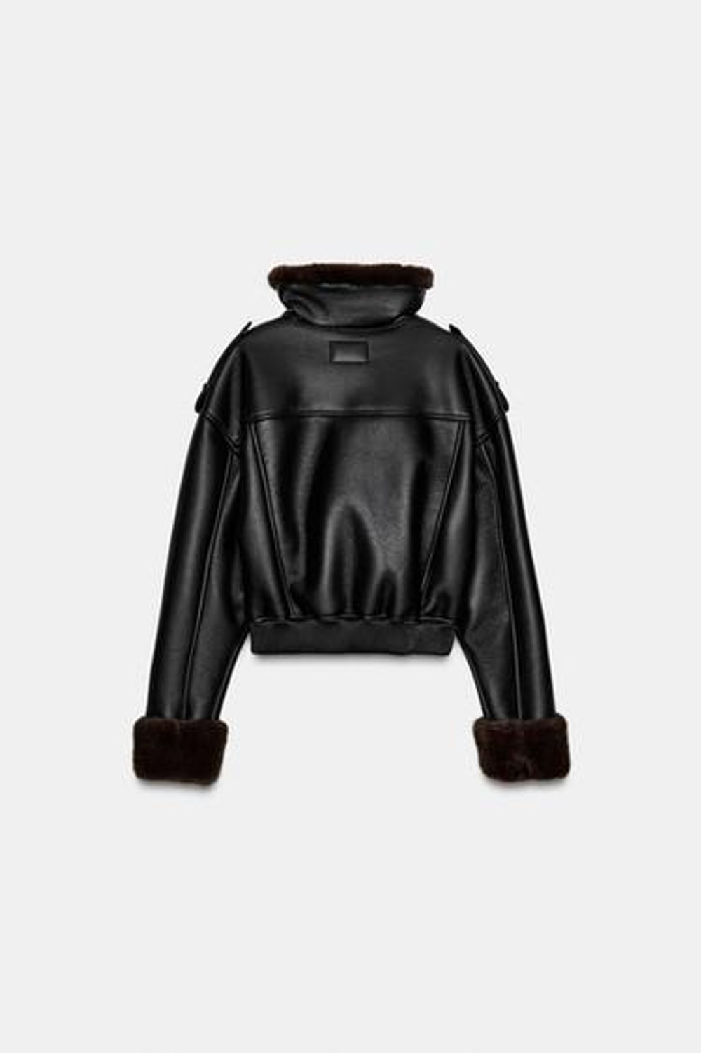 Двусторонняя искусственная кожа бомбер куртка - ZARA