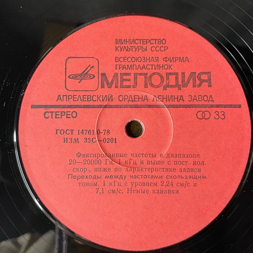 Винтажная виниловая пластинка LP В Помощь Любителям Грамзаписи Для Проверки Работы Воспроизводящих Устройств, Фисксированные Частоты В Диапазоне 20 20000 гц (СССР 1980)