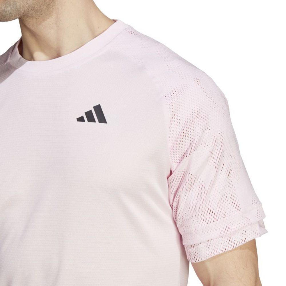 Мужская теннисная футболка Adidas Melbourne Ergo Tennis Heat.Rdy Reglan T-Shirt - clear pink