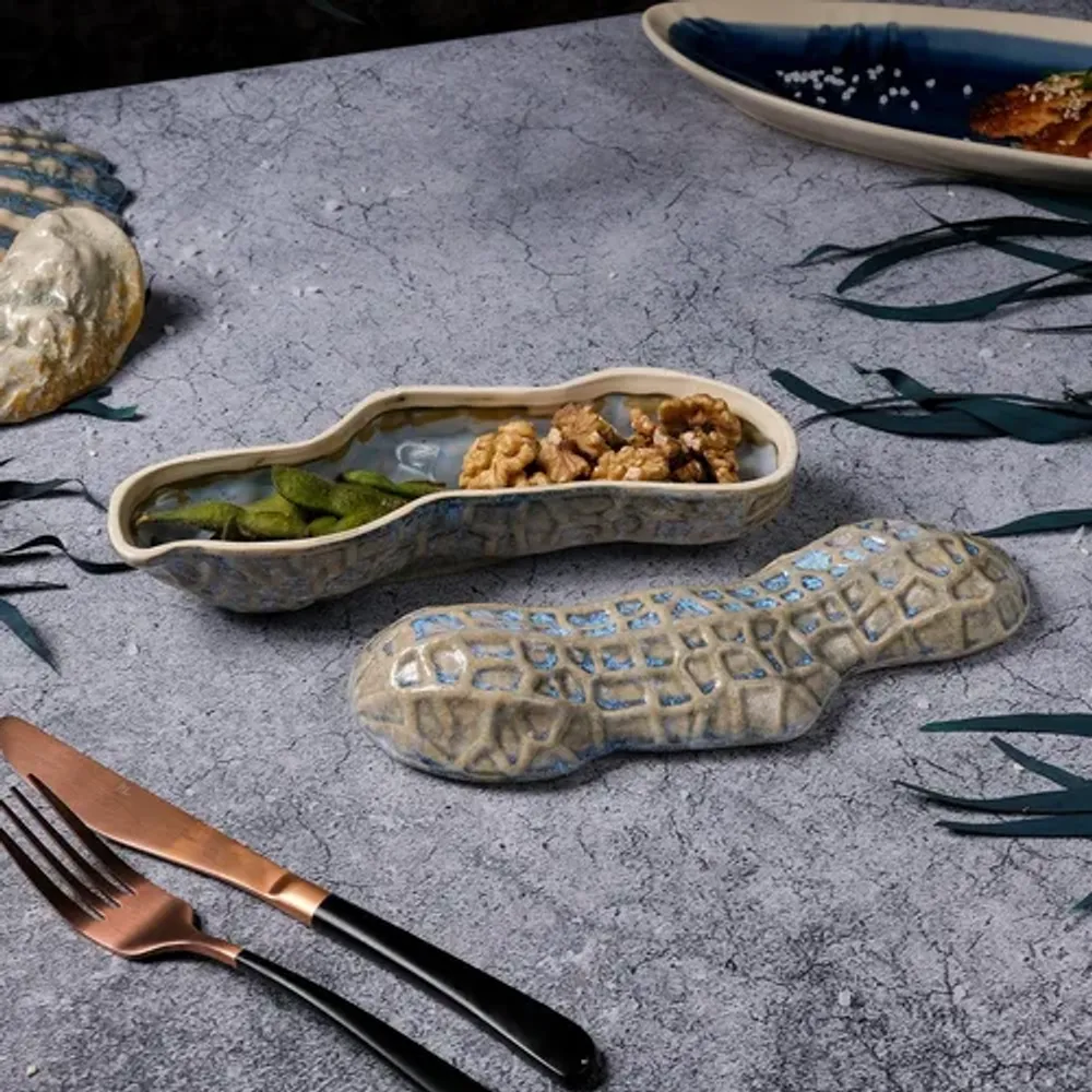 Блюдо для подачи 22,7*6,5 см h7,5 см 195 мл с крышкой Groundnut Northern Blue Frutti di Mare [1]
