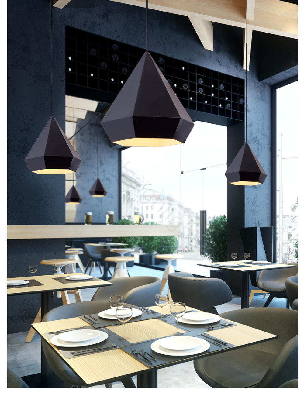 Pendant design lamp  Diamond by NEO/CRAFT (Silver)