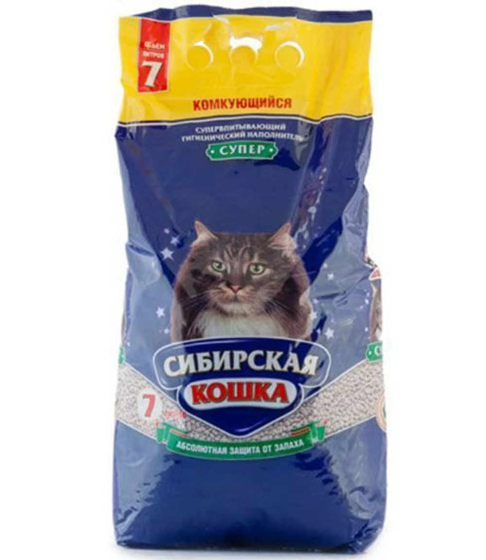 СИБИРСКАЯ КОШКА Наполнитель комкующийся "Супер" 7 л