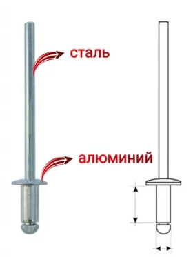 Заклепки алюминиевые вытяжные 4,8х30, 50 шт