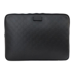 GUCCI Leather Laptop Briefcase Men"s Black