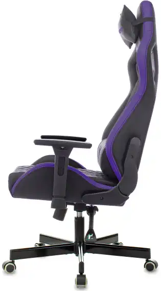 Кресло игровое Knight Outrider черный/фиолетовый ромбик экокожа с подголов. крестов. металл